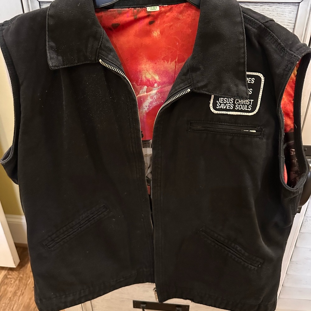 Harley Davidson Biker Vest with Graphic Lining